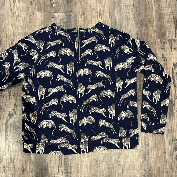 H & M Tiger Printed Long Sleeve Top - Blue, Small - Picture 1 of 5